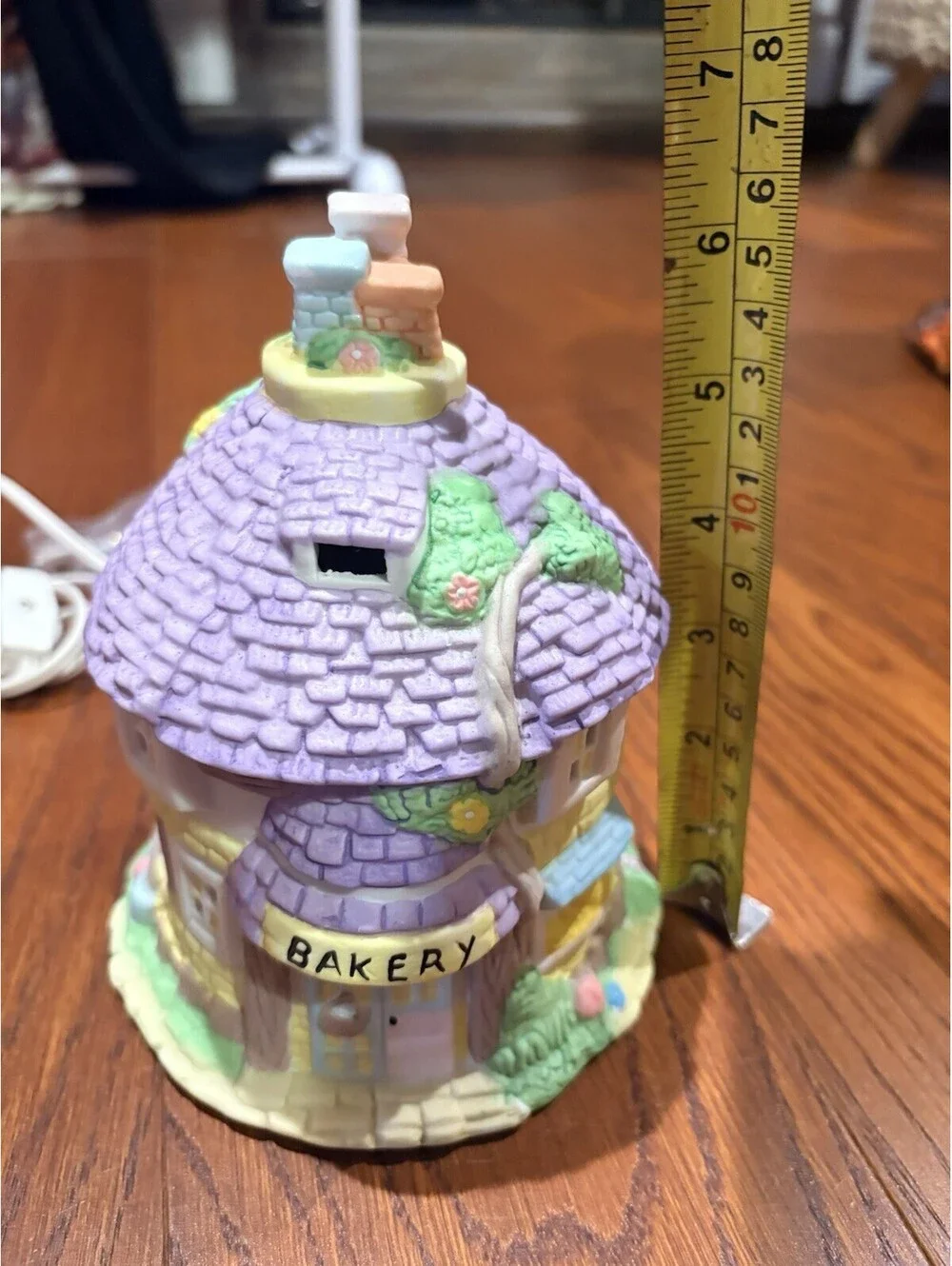 Easter Bunny Vintage Porcelain Light Up Village House Bakery With Cord